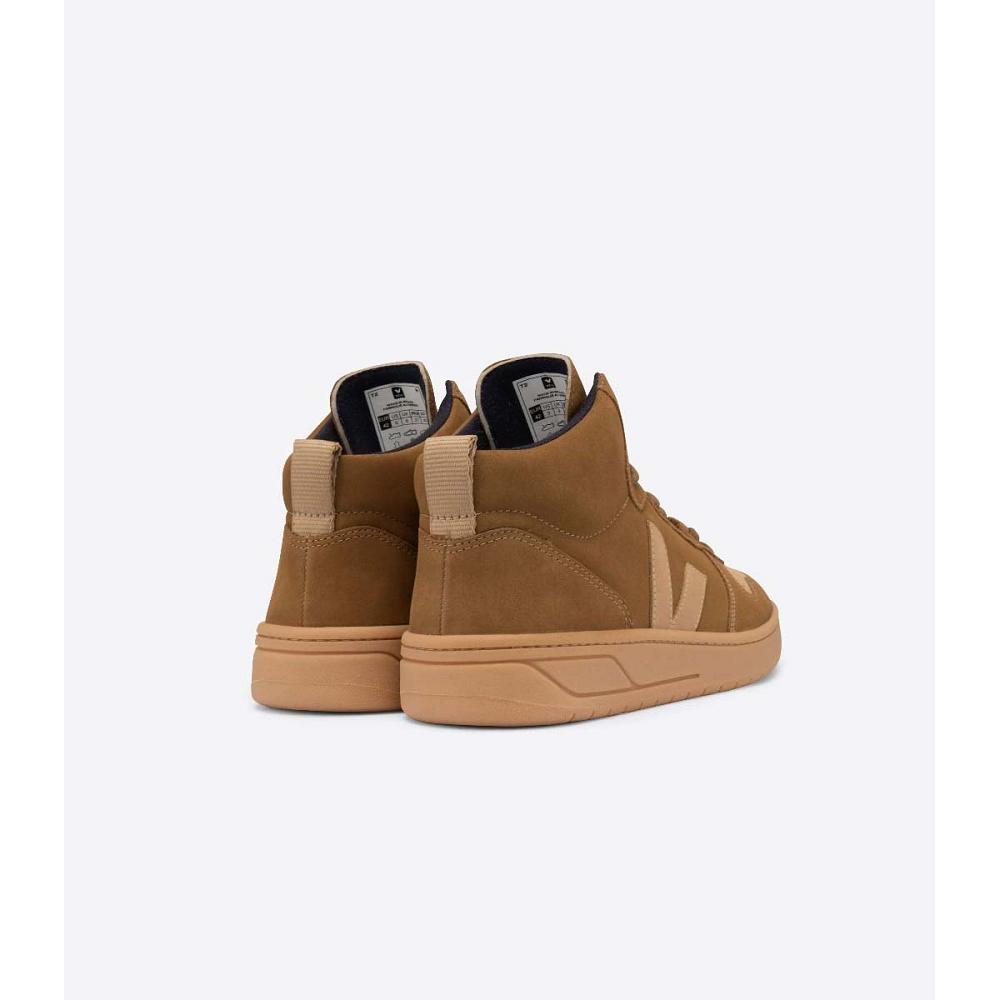 Veja V-15 NUBUCK Women's High Tops Brown | CA 367PJJ